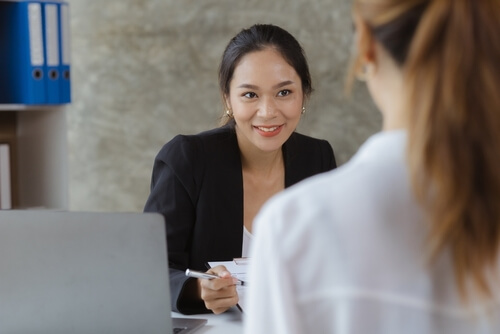 HR manager conducting meeting about hiring