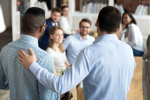 New temporary worker being introduced to the permanent team