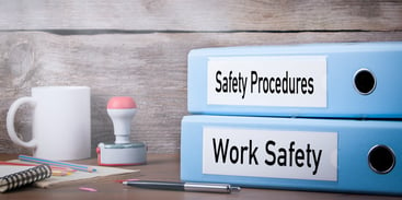 binders of safety procedures and work safety